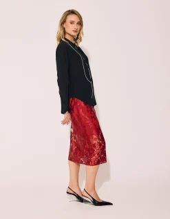 LACE SKIRT CRIMSON ROSE