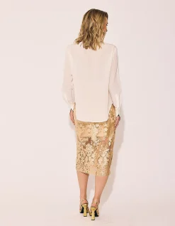 LACE SKIRT GOLD