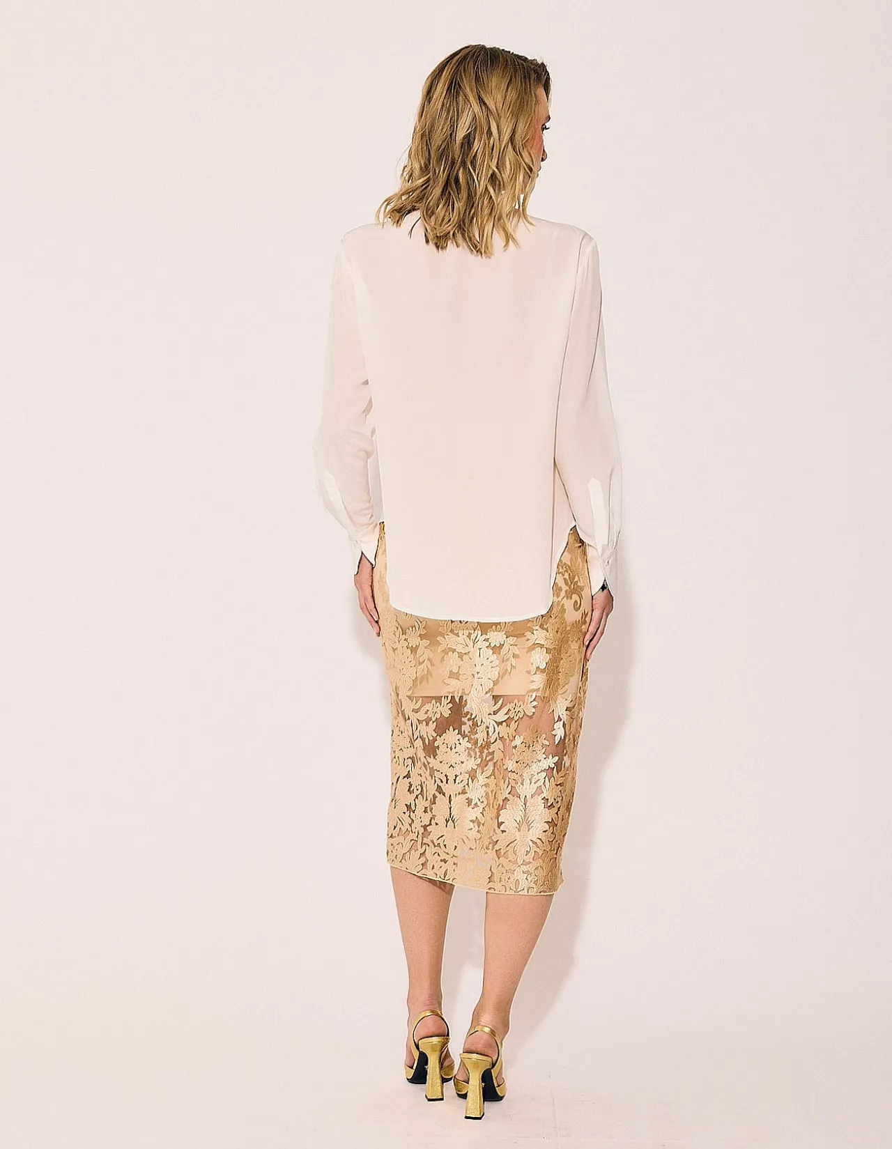 LACE SKIRT GOLD