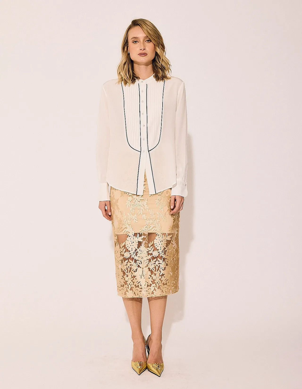 LACE SKIRT GOLD