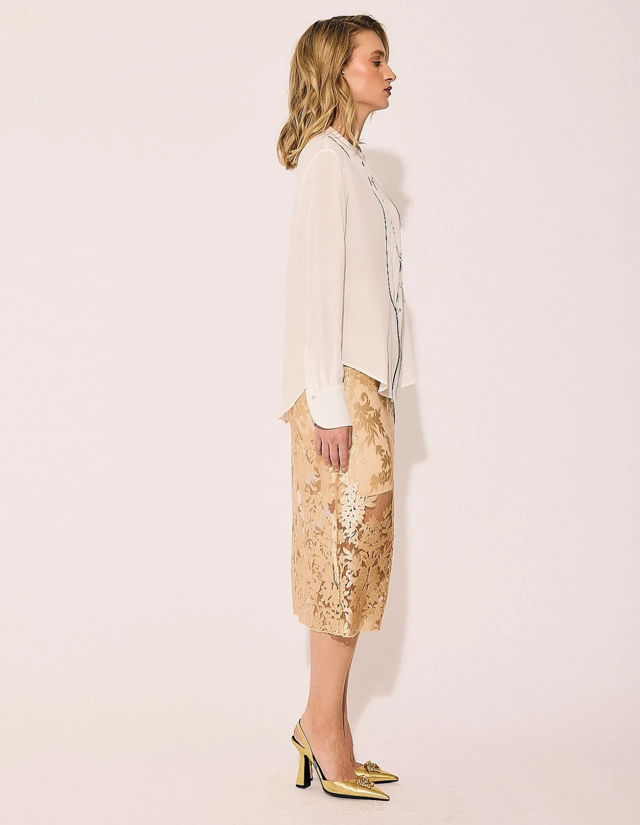 LACE SKIRT GOLD