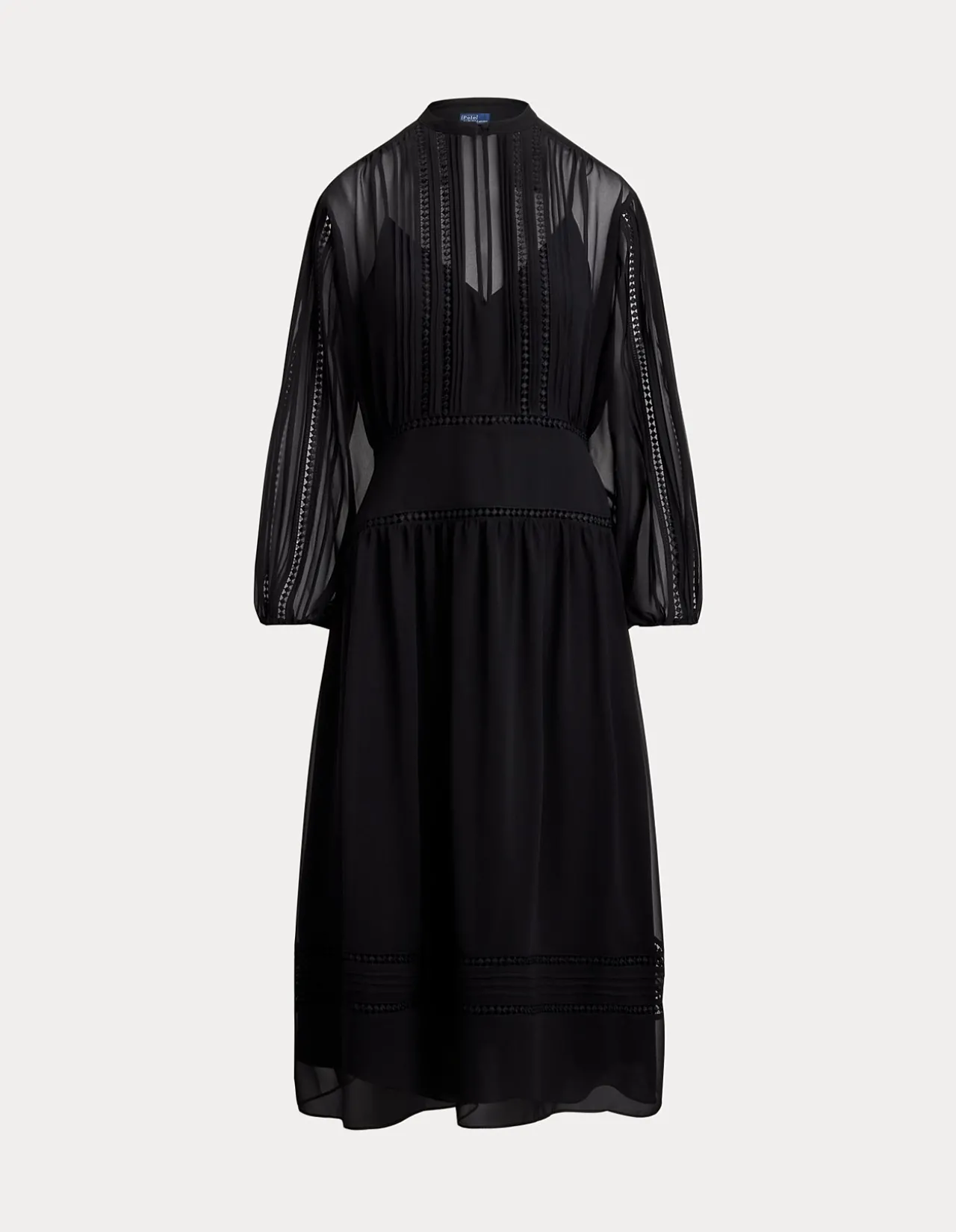 LACE-TRIM GEORGETTE DRESS