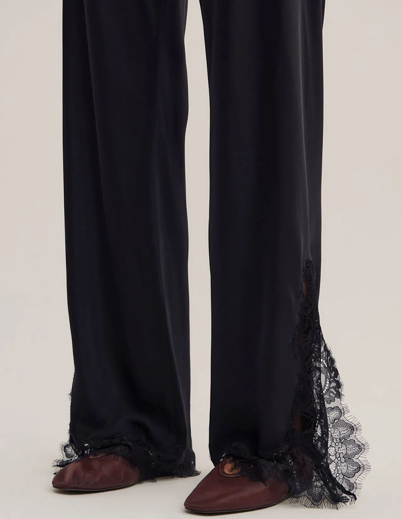 Lace Trim Bias Pants