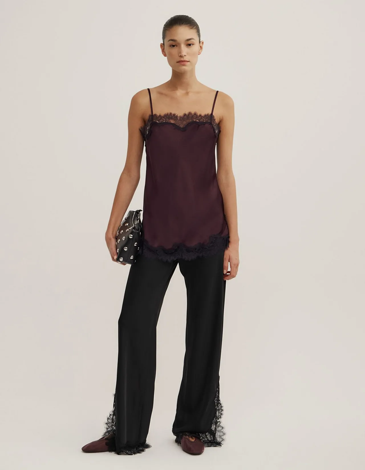 Lace Trim Bias Pants