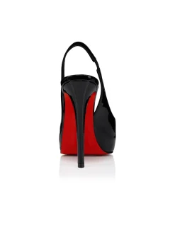 LADY FANNY SLING 120MM PATENT LINING BLACK PUMPS