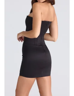 LAILA SATIN STRAPLESS MINI DRESS