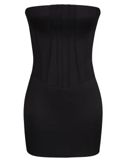 LAILA SATIN STRAPLESS MINI DRESS