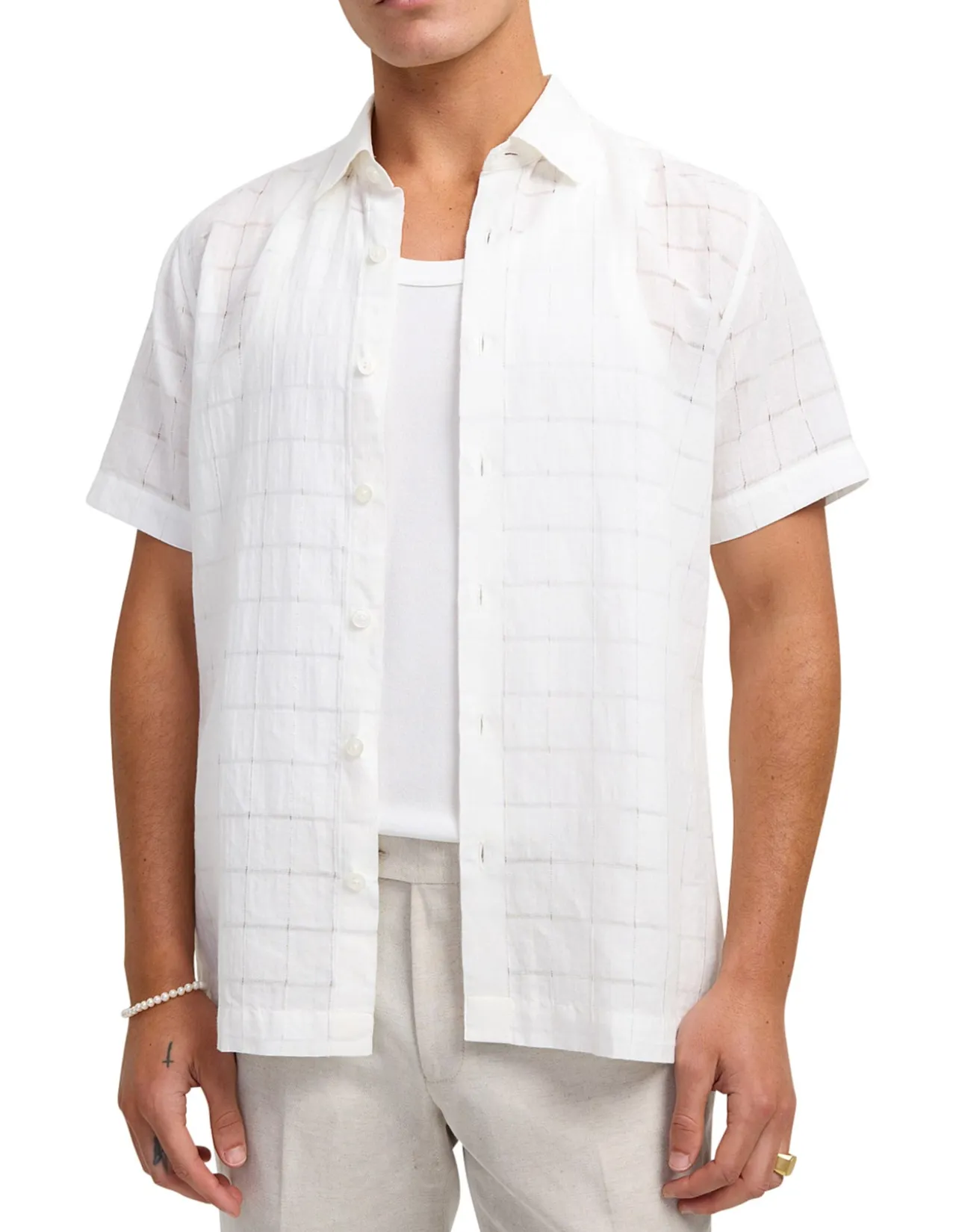 LATTICE CHECK SHORT SLEEVE SHIRT