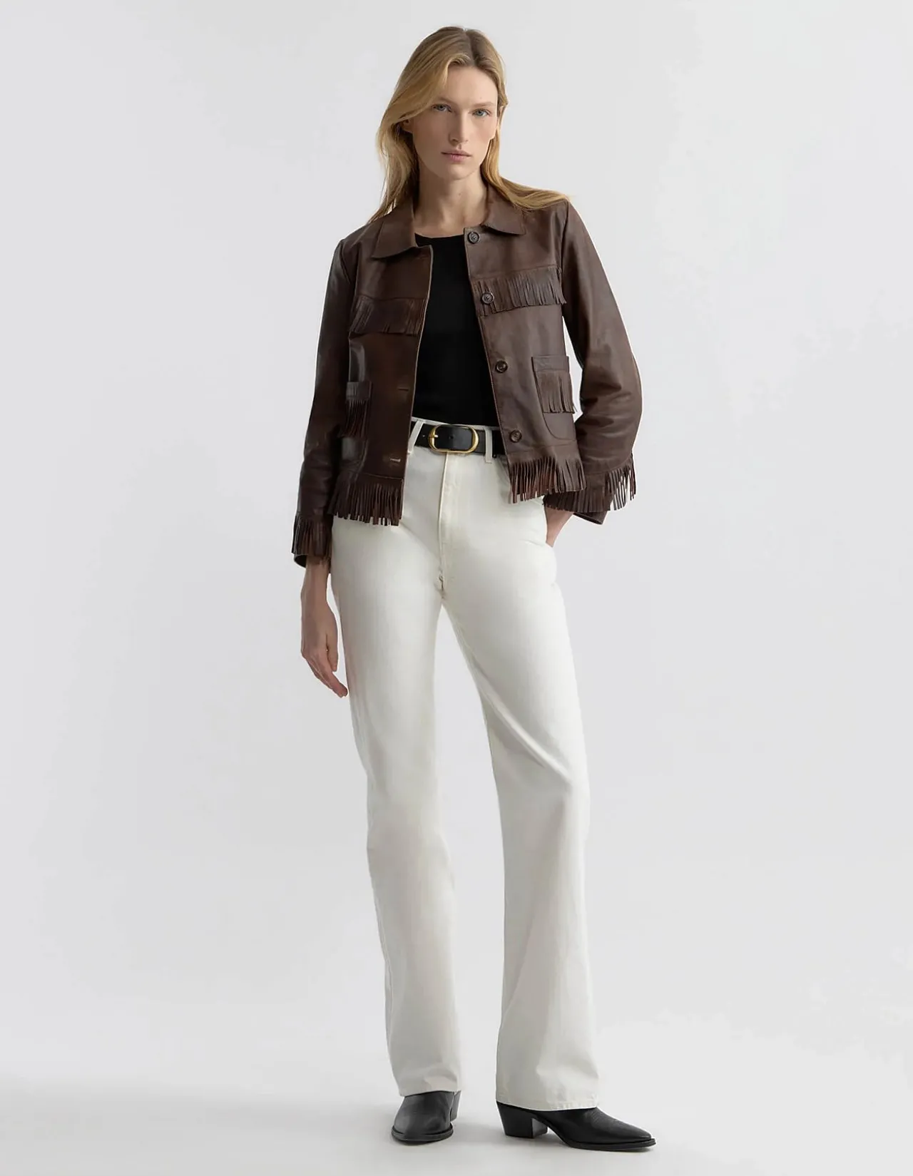 LAZARE FRINGE LEATHER JACKET