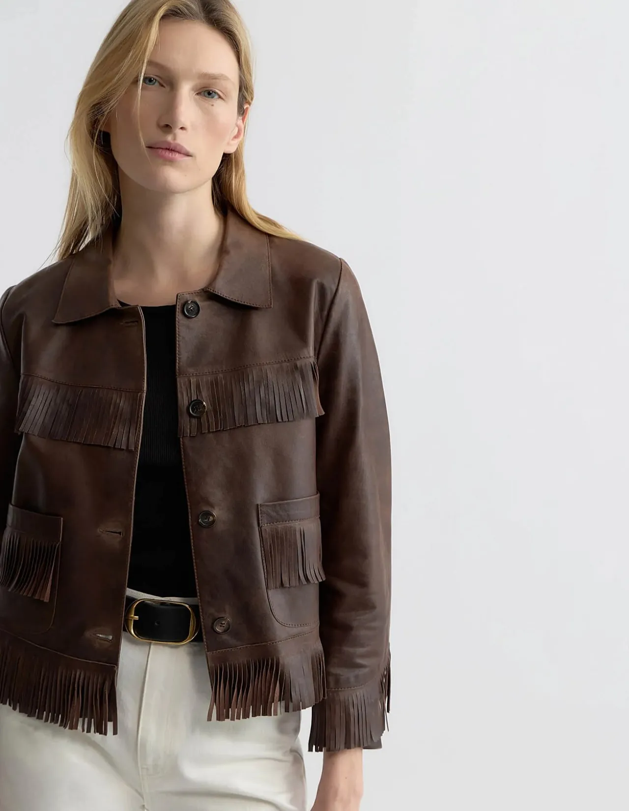 LAZARE FRINGE LEATHER JACKET