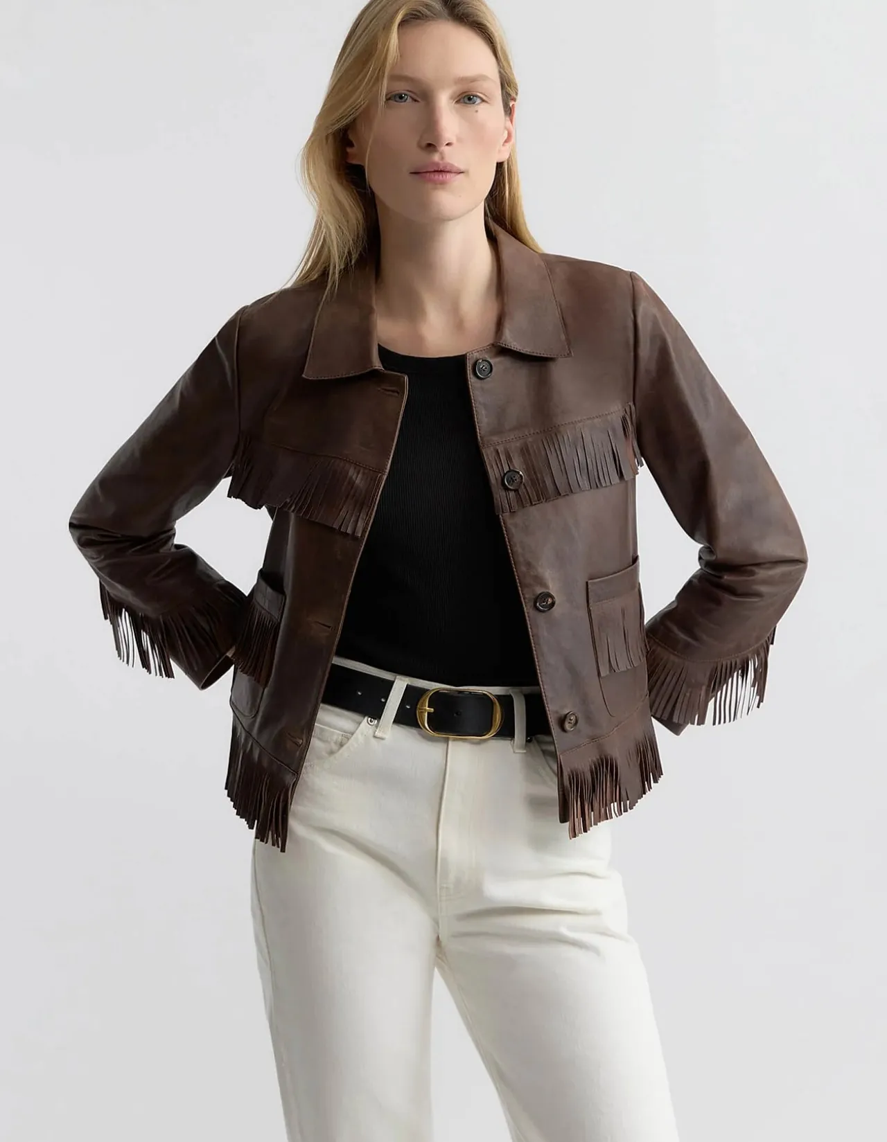 LAZARE FRINGE LEATHER JACKET
