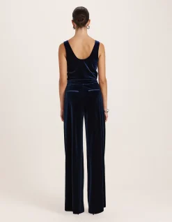LEA VELVET PLEAT FRONT PANT