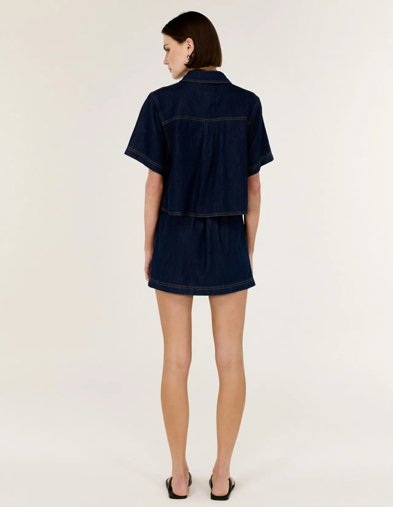 LEA CROP DENIM SHIRT