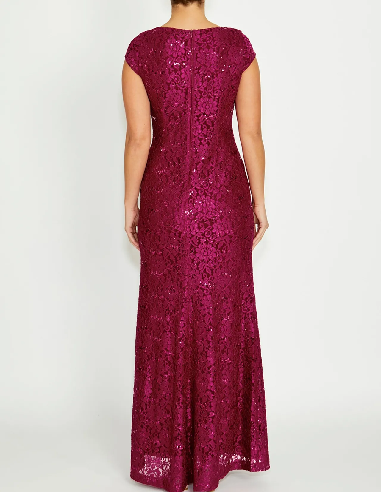 LEIGHTON MAGENTA LACE GOWN