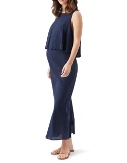 LENA LINEN NURSING DRESS