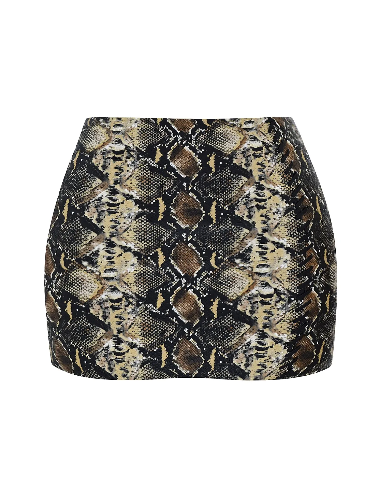 Lena Snake Print Vegan Leather Skirt