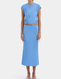 Ligera Crinkle Satin Maxi Skirt