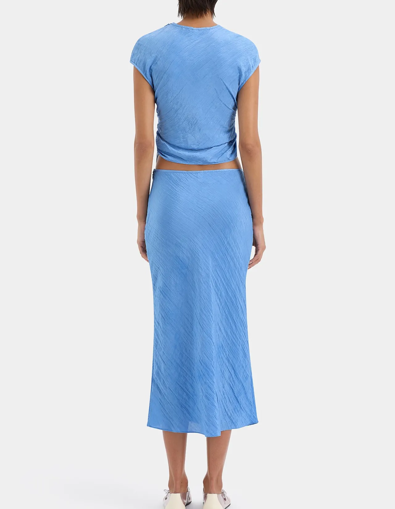 Ligera Crinkle Satin Maxi Skirt