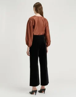 LIGHT LYOCELL BLEND BLOUSON SLEEVE TOP