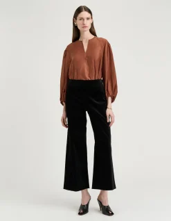 LIGHT LYOCELL BLEND BLOUSON SLEEVE TOP