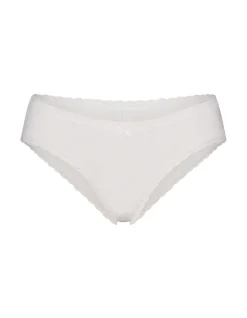 LIGHTWEIGHT COTTON POINTELLE LACE TRIM BRIEF