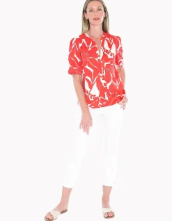 Lily Mono Button Through Cotton Top