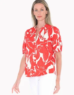 Lily Mono Button Through Cotton Top
