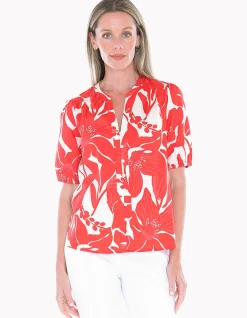 Lily Mono Button Through Cotton Top