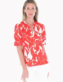 Lily Mono Button Through Cotton Top