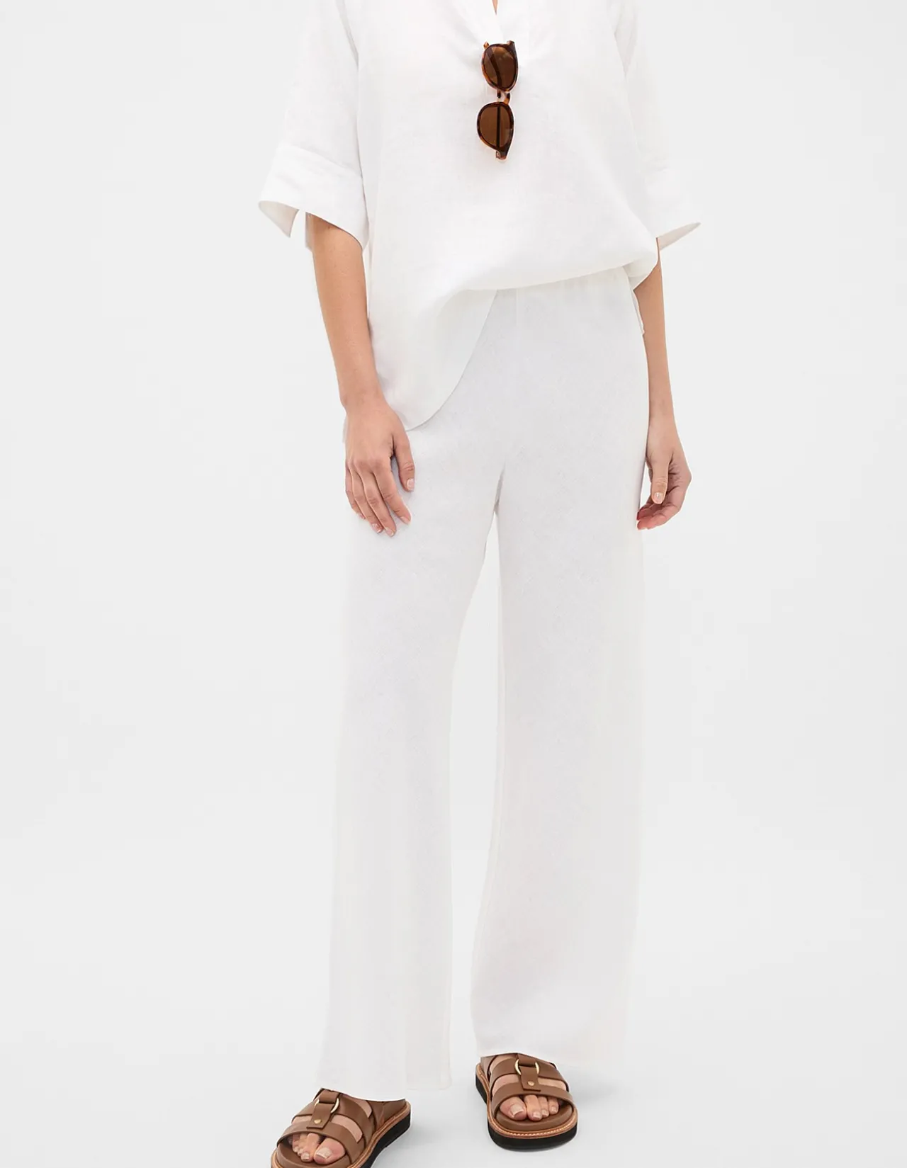 LINEN EASY WIDE LEG PANT