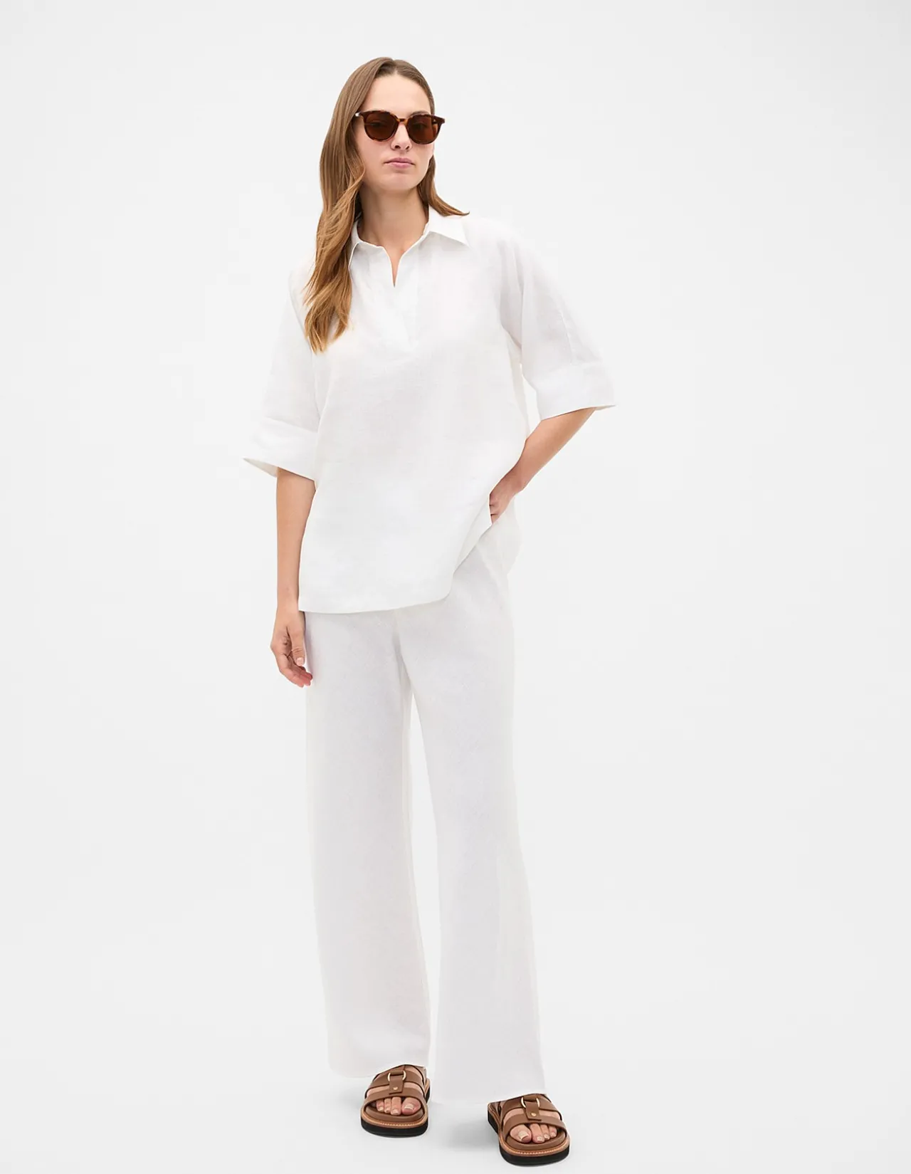 LINEN EASY WIDE LEG PANT