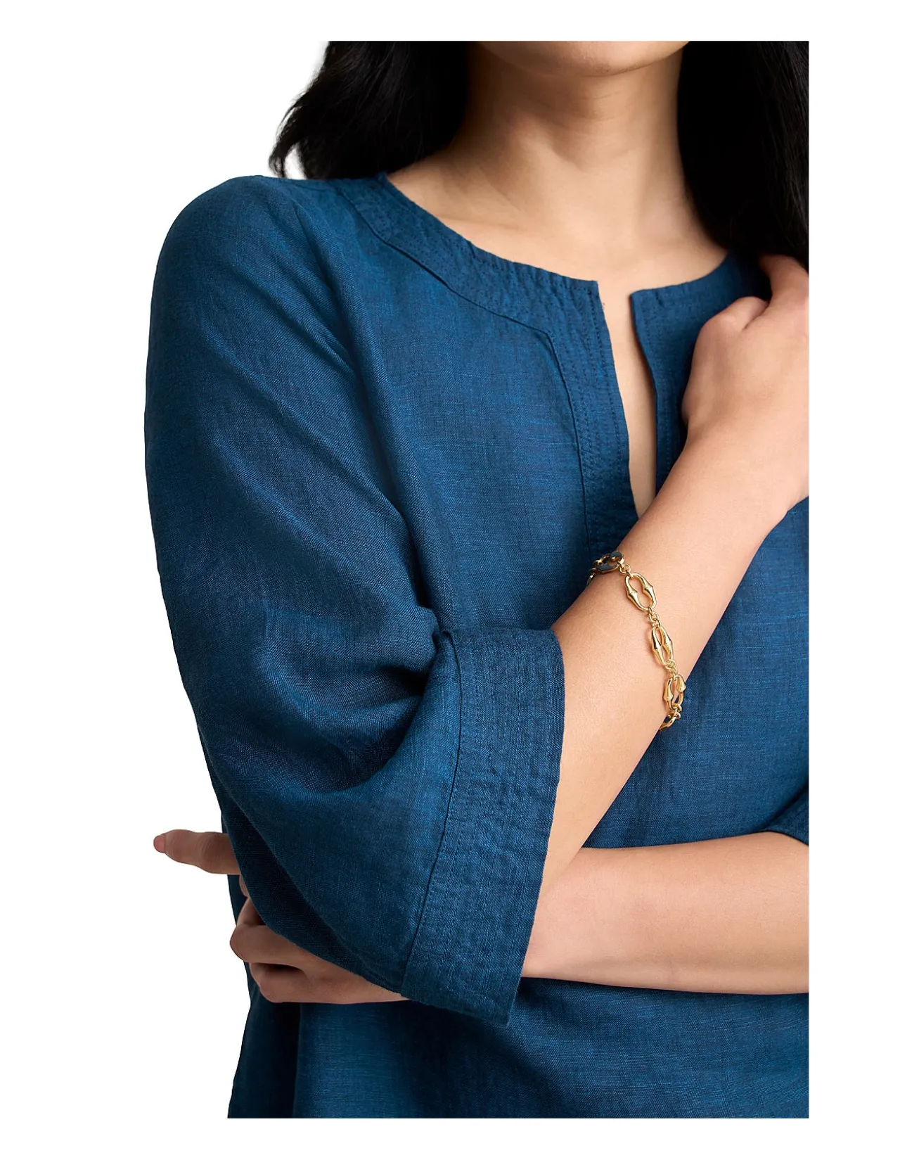 Linen Tunic - Navy Delave