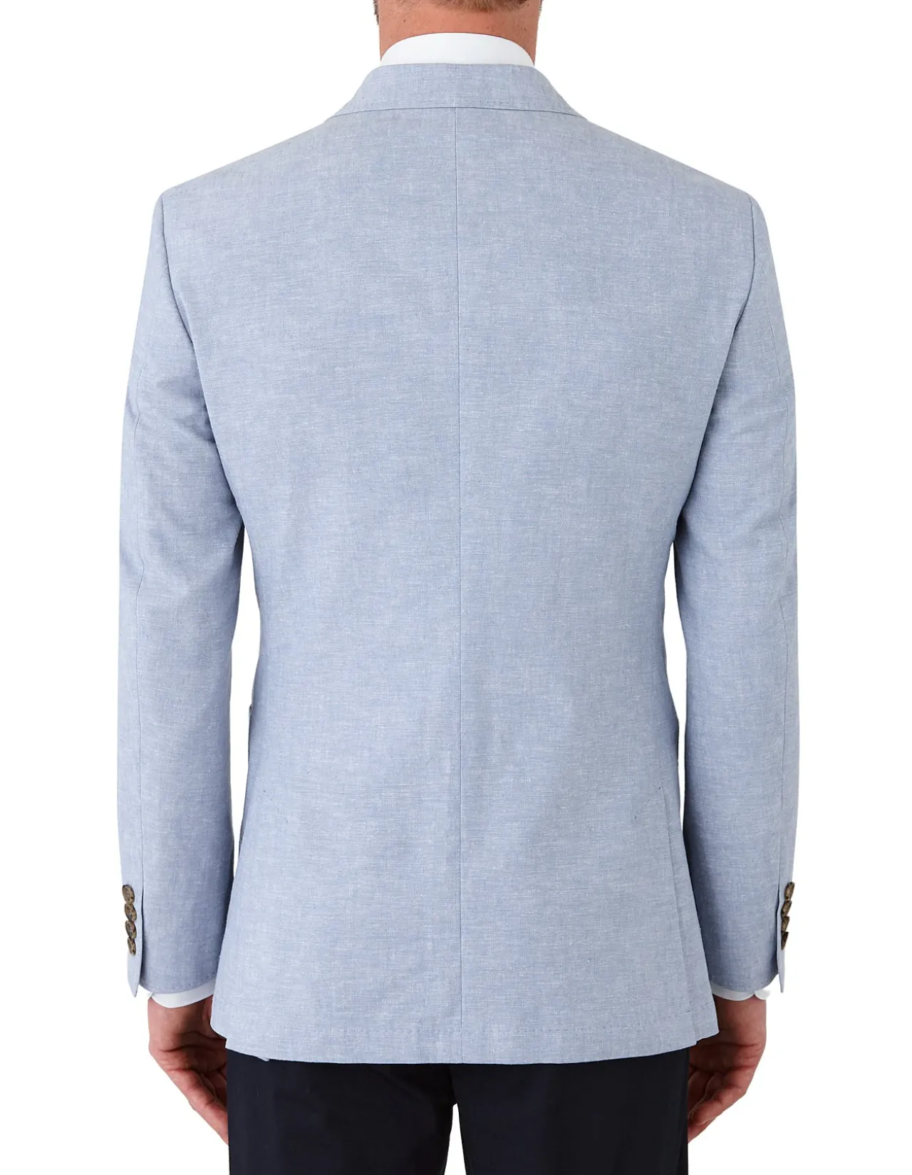 Linen Blend Blazer with Peak Lapel