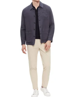 Linen Chore Jacket Navy