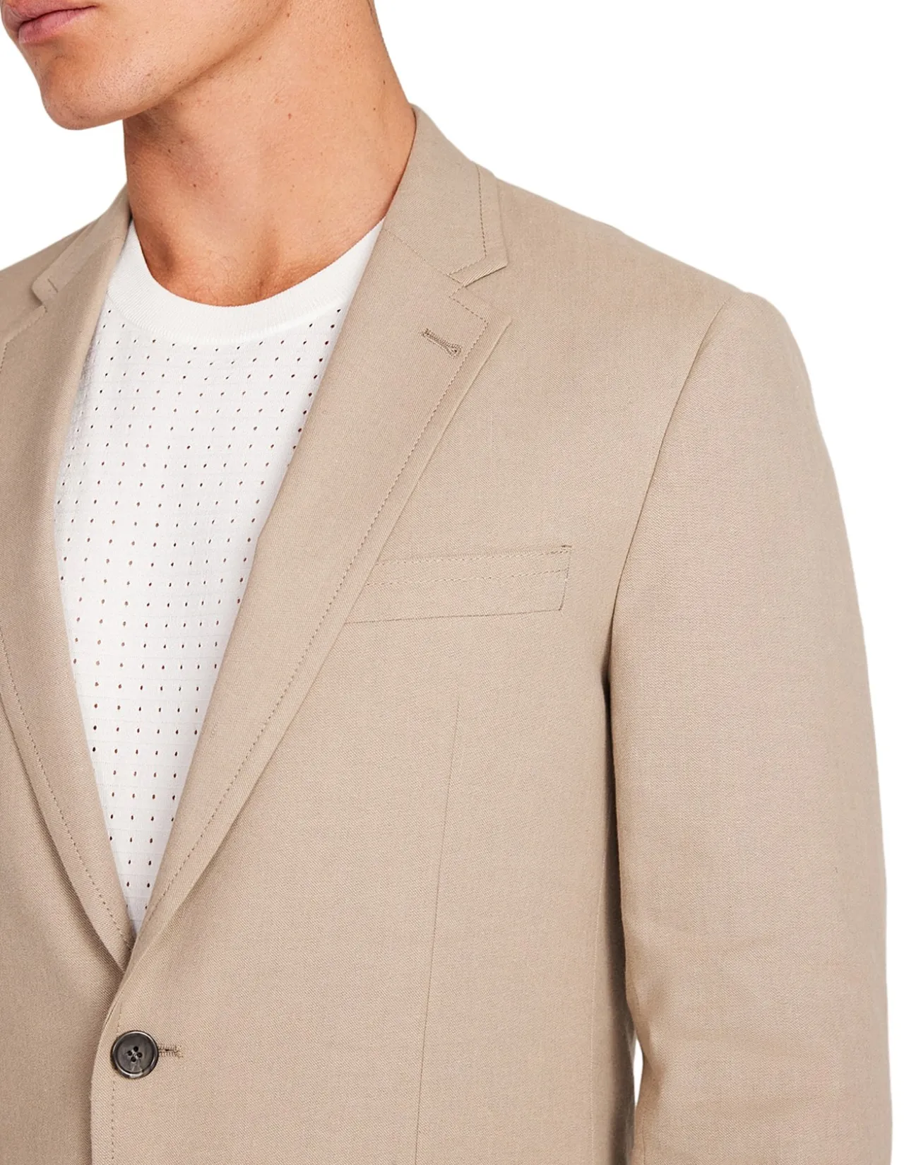 LINEN COTTON CREPE SUIT JACKET