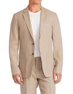 LINEN COTTON CREPE SUIT JACKET