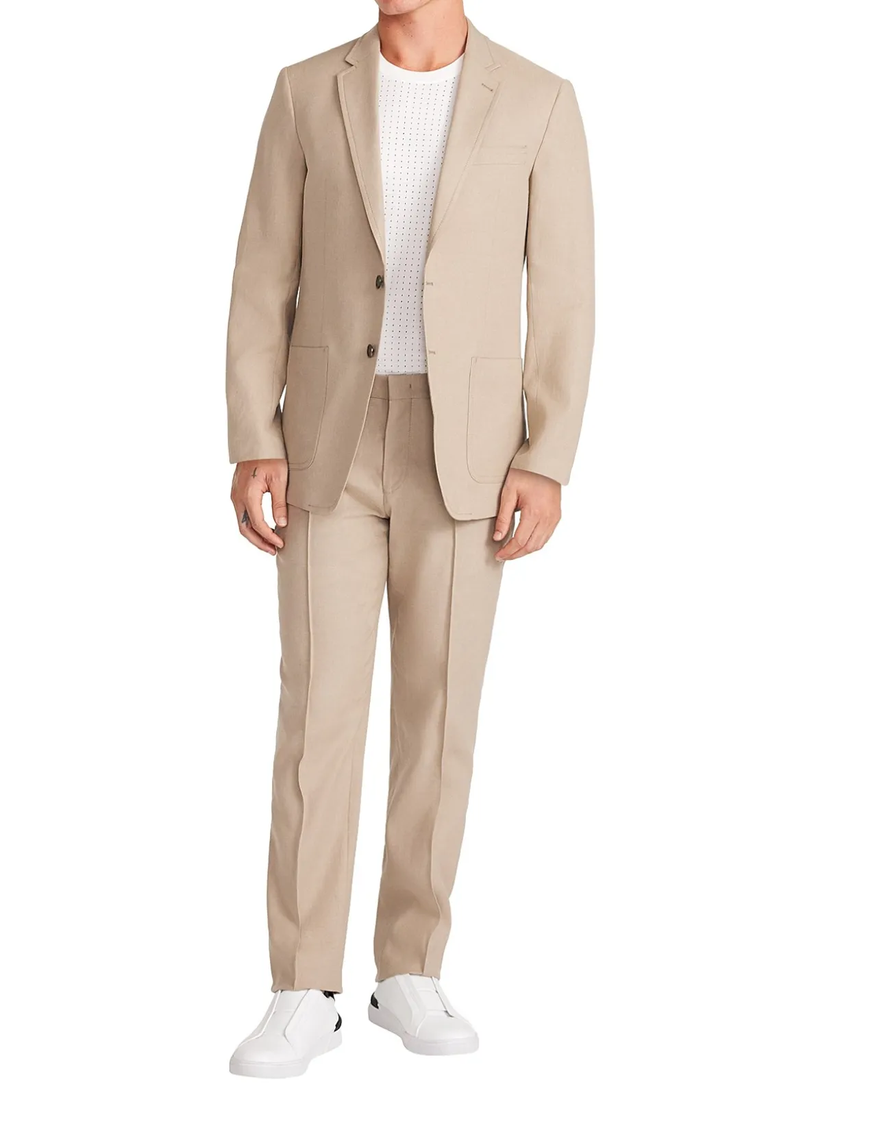 LINEN COTTON CREPE SUIT JACKET
