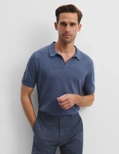 Linen Cotton Knit Trophy Polo