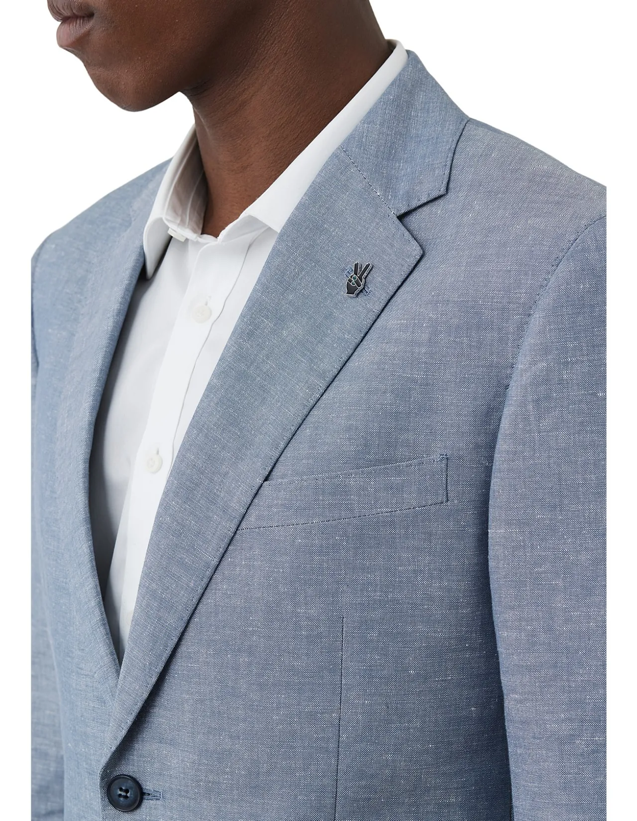 LINEN/COTTON NOTCH LAPEL JACKET