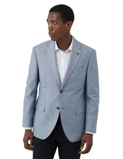 LINEN/COTTON NOTCH LAPEL JACKET