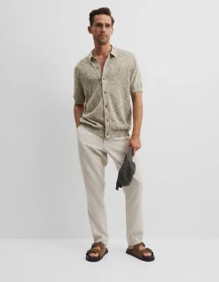 Linen Cotton Slub Knit Shirt