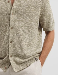 Linen Cotton Slub Knit Shirt