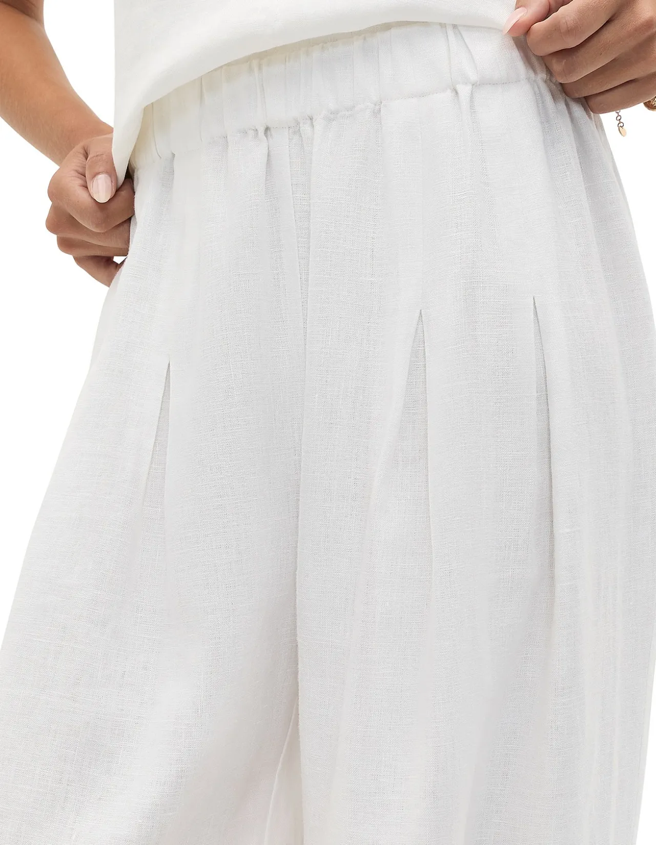 LINEN PLEAT FRONT HAREM