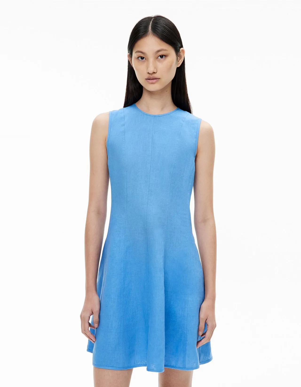 LINEN SEAM MINI DRESS