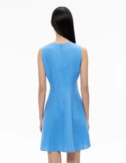 LINEN SEAM MINI DRESS