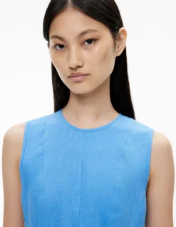 LINEN SEAM MINI DRESS