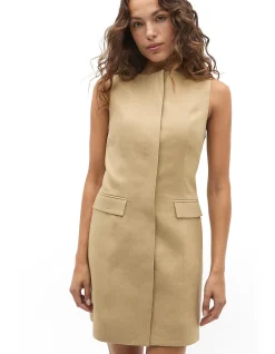 LINEN TAILORED MINI DRESS