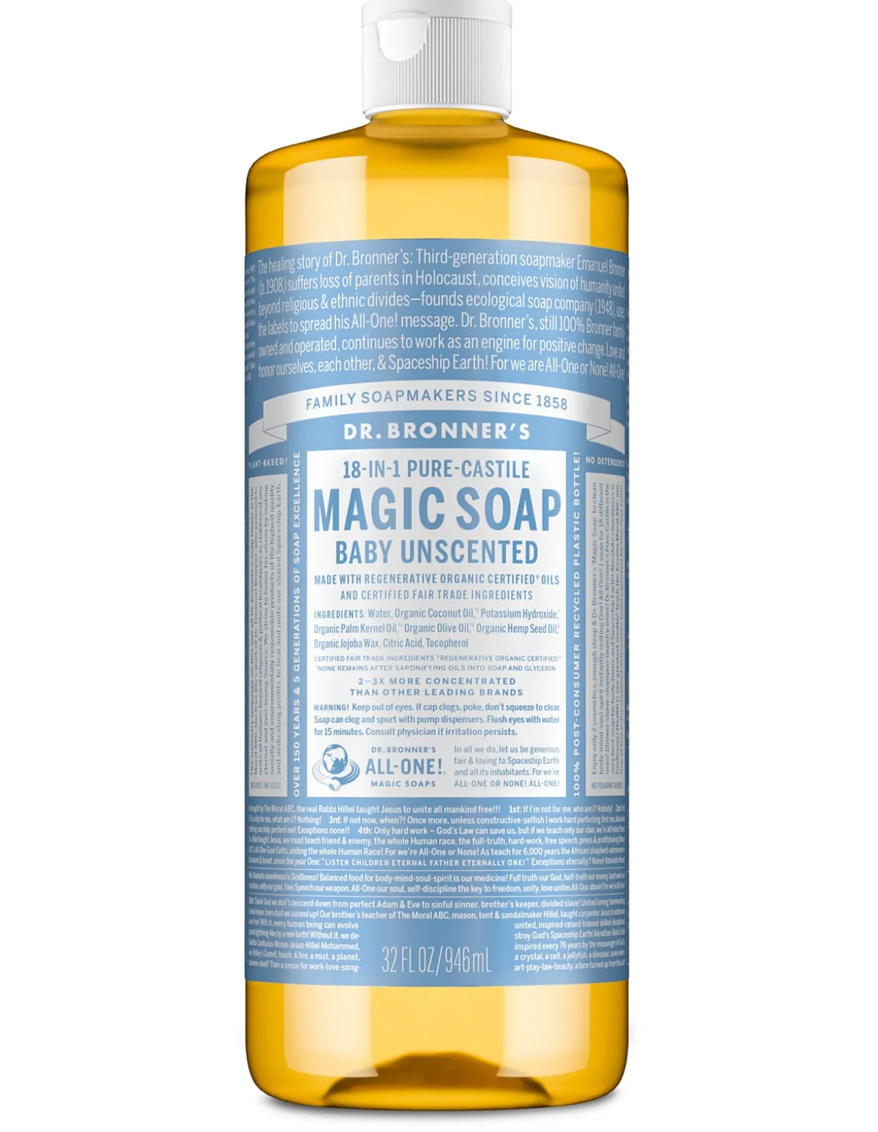 LIQUID CASTILE SOAP 946ML - UNSCENTED