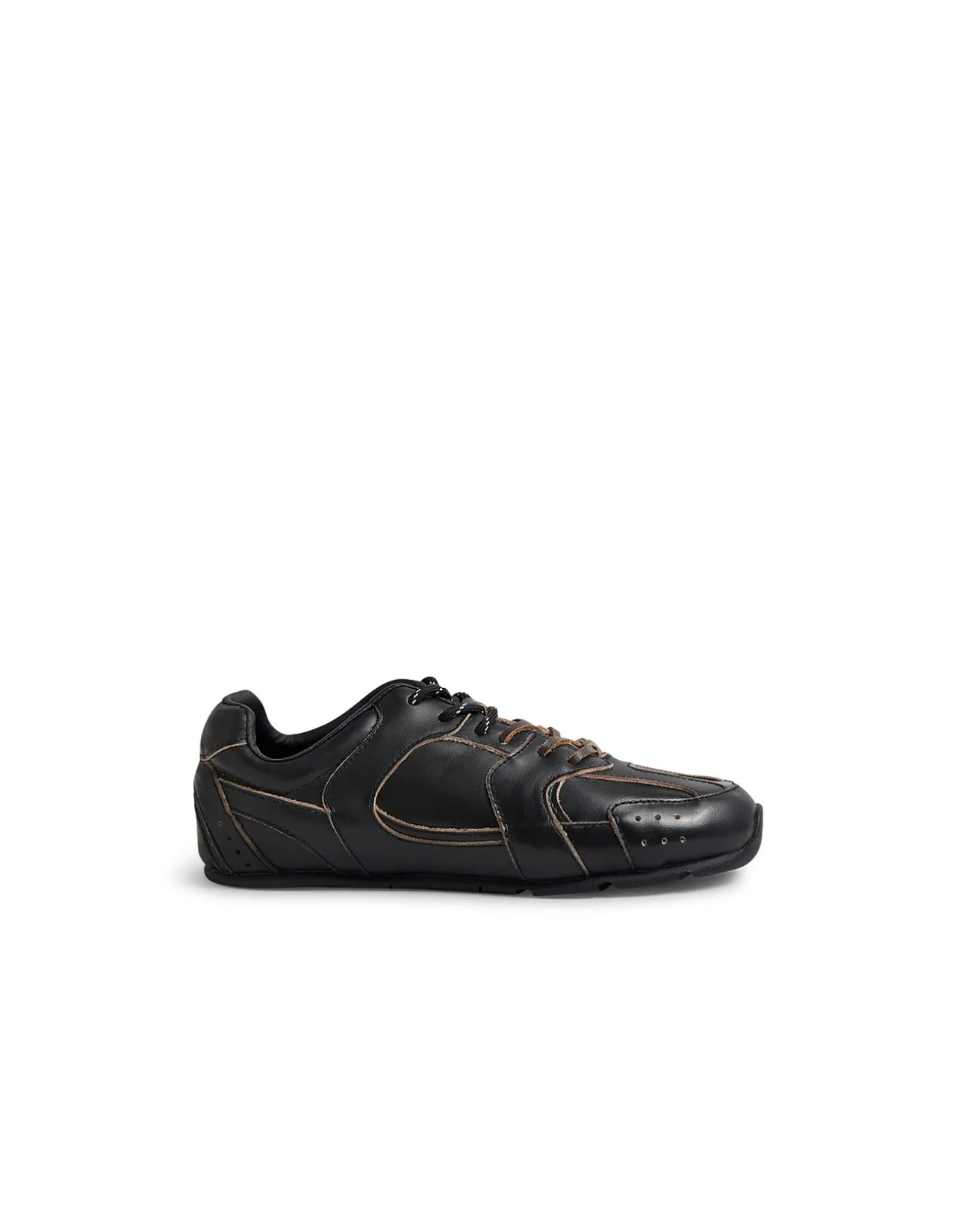 Lissel Contrast Stitch Leather Sneakers