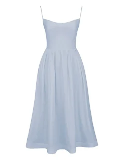 Lolita Spaghetti Strap Midi Dress Light Blue